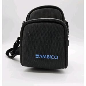 Ambico Camera Case Small Zip Shoulder Cross Body Removable Strap Belt Loop Black